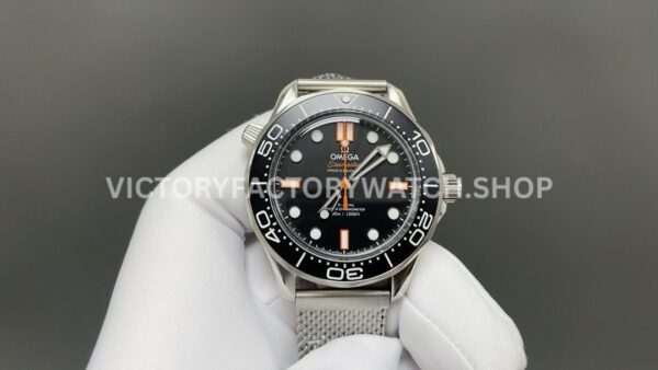 OVS Factory Omega Seamaster Diver 300M 210.30.42.20.01.018 42mm orange rubber strap black dial replica watch