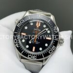 OVS Factory Omega Seamaster Diver 300M 210.30.42.20.01.018 42mm Orange Rubber Strap Black Dial