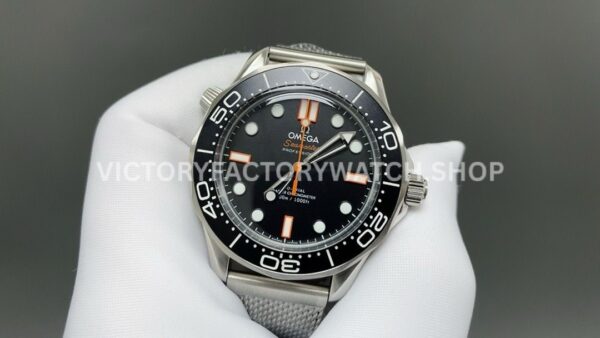 OVS Factory Omega Seamaster Diver 300M 210.30.42.20.01.018 42mm Orange Rubber Strap Black Dial
