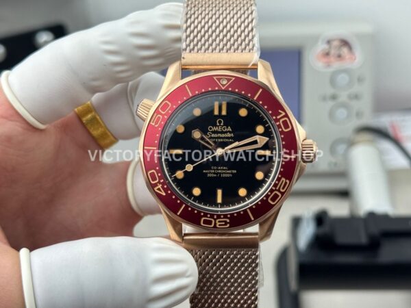 OVS Factory Omega Seamaster Diver 300M 210.90.42.20.01.003 42mm bronze gold black dial replica watch
