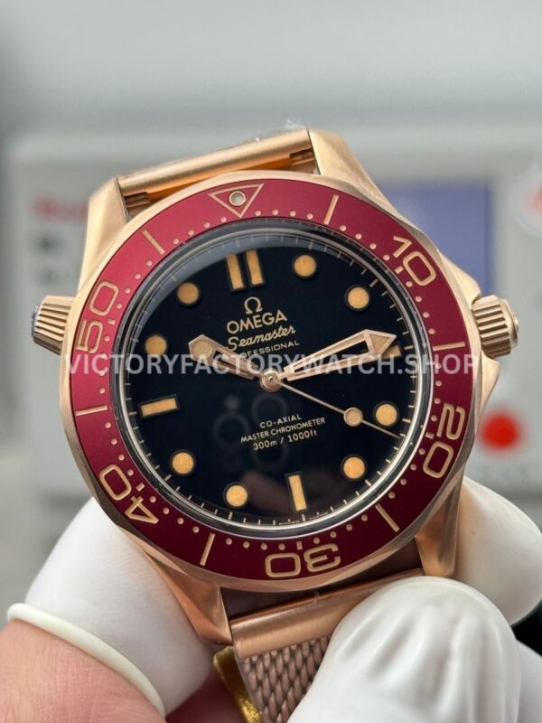 OVS Factory Omega Seamaster Diver 300M 210.90.42.20.01.003 42mm Bronze Gold Black Dial
