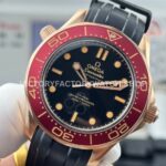 OVS Factory Omega Seamaster Diver 300M 210.90.42.20.01.003 42Replica Watchmm Bronze Gold Rubber Strap Black Dial