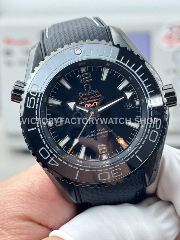 OVS Factory Omega Seamaster Planet Ocean 215.92.46.22.01.001 45.5mm Rubber Strap Arabic Numerals Black DIal