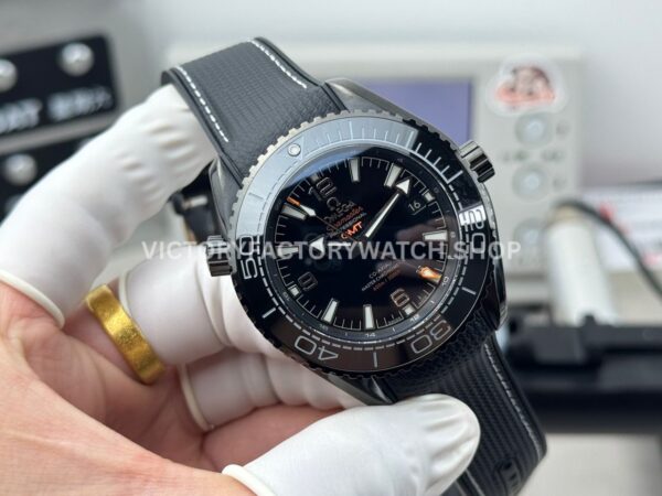 OVS Factory Omega Seamaster Planet Ocean 215.92.46.22.01.001 45.5mm Rubber Strap Arabic Numerals Black DIal