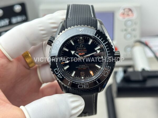 OVS Factory Omega Seamaster Planet Ocean 215.92.46.22.01.001 45.5mm rubber strap Arabic numerals black dial replica watch