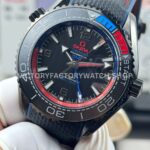 OVS Factory Omega Seamaster Planet Ocean 215.92.46.22.01.004 45.5mm Rubber Strap Arabic Numerals Black Dial