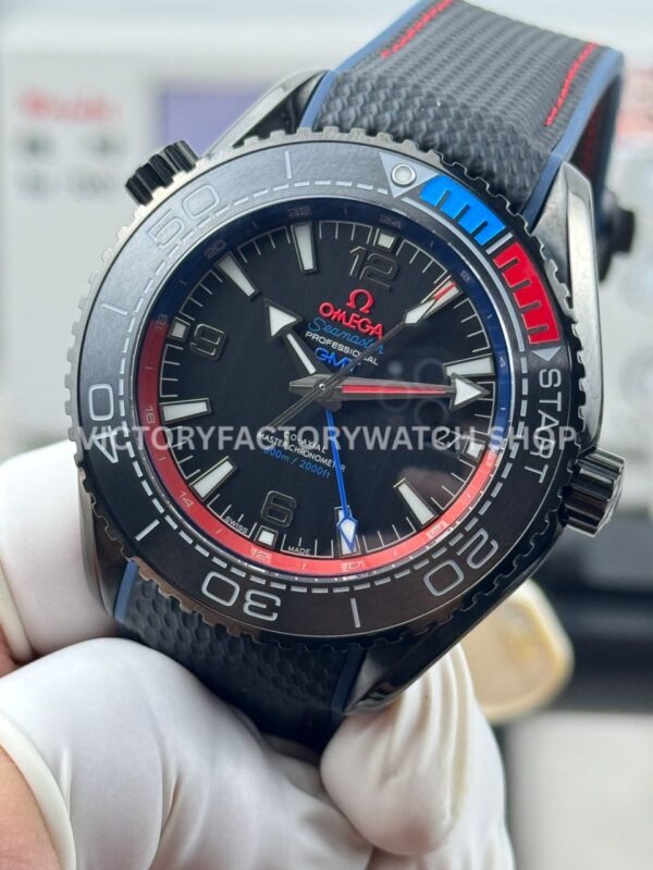 OVS Factory Omega Seamaster Planet Ocean 215.92.46.22.01.004 45.5mm Rubber Strap Arabic Numerals Black Dial