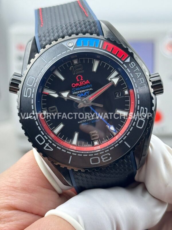 OVS Factory Omega Seamaster Planet Ocean 215.92.46.22.01.004 45.5mm Rubber Strap Arabic Numerals Black Dial