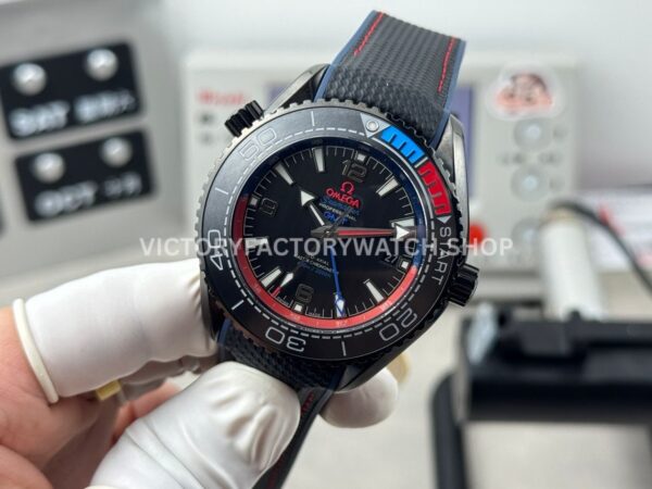 OVS Factory Omega Seamaster Planet Ocean 215.92.46.22.01.004 45.5mm Rubber Strap Arabic Numerals Black Dial