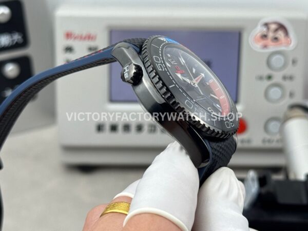 OVS Factory Omega Seamaster Planet Ocean 215.92.46.22.01.004 45.5mm Rubber Strap Arabic Numerals Black Dial