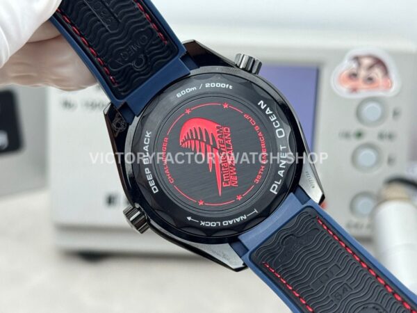 OVS Factory Omega Seamaster Planet Ocean 215.92.46.22.01.004 45.5mm Rubber Strap Arabic Numerals Black Dial