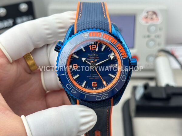 OVS Factory Omega Seamaster Planet Ocean 215.92.46.22.03.001 45.5mm Rubber Strap Arabic Numerals Blue (4) OVS Factory Omega Seamaster Planet Ocean 215.92.46.22.03.001 45.5mm rubber strap Arabic numerals blue dial replica watch