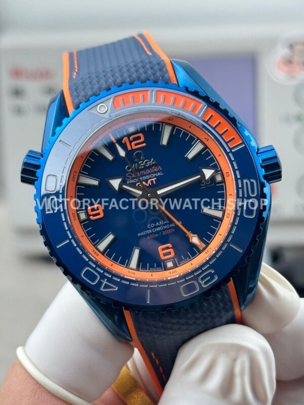 OVS Factory Omega Seamaster Planet Ocean 215.92.46.22.03.001 45.5mm Rubber Strap Arabic Numerals Blue (9) OVS Factory Omega Seamaster Planet Ocean 215.92.46.22.03.001 45.5mm Rubber Strap Arabic Numerals Blue Dial