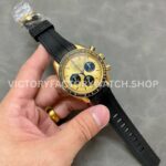 RM Factory Omega Speedmaster Professional Moonwatch 310.62.42.50.99.001 42mm Yellow Gold Rubber Strap Gold Dial