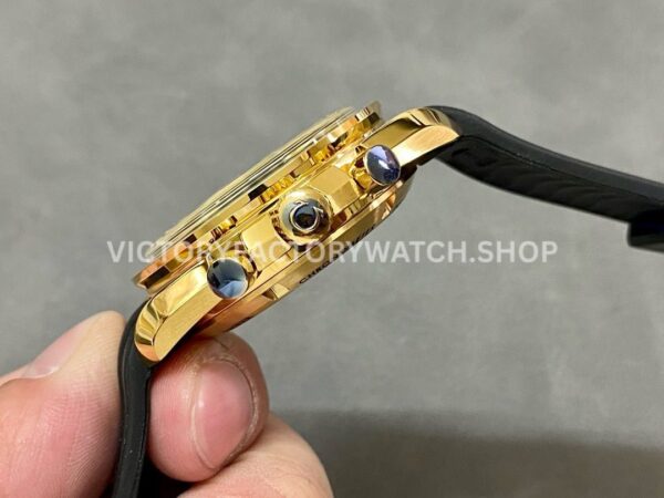 RM Factory Omega Speedmaster Professional Moonwatch 310.62.42.50.99.001 42mm Yellow Gold Rubber Strap Gold Dial