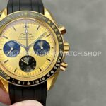 RM Factory Omega Speedmaster Professional Moonwatch 310.62.42.50.99.001 42mm yellow gold rubber strap gold dial replica watch