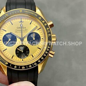 RM Factory Omega Speedmaster Professional Moonwatch 310.62.42.50.99.001 42mm yellow gold rubber strap gold dial replica watch