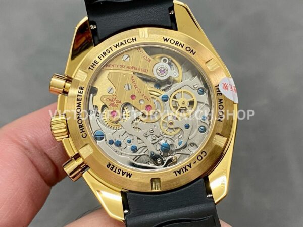 RM Factory Omega Speedmaster Professional Moonwatch 310.62.42.50.99.001 42mm Yellow Gold Rubber Strap Gold Dial