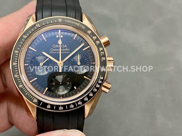 RM Factory Omega Speedmaster Professional Moonwatch 310.63.42.50.02.001 42mm Rose Gold Rubber Strap Black D ( (8) RM Factory Omega Speedmaster Professional Moonwatch 310.63.42.50.02.001 42mm rose gold rubber strap black dial replica watch