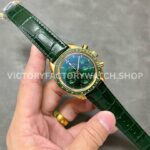 RM Factory Omega Speedmaster Professional Moonwatch 310.63.42.50.02.001 42mm Yellow Gold Leather Strap Green Dial