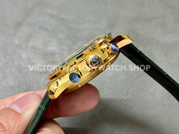 RM Factory Omega Speedmaster Professional Moonwatch 310.63.42.50.02.001 42mm Yellow Gold Leather Strap Green Dial