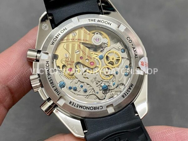 RM Factory Omega Speedmaster Professional Moonwatch 310.63.42.50.02.001 42mm Steel Rubber Strap Silver Dial