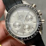 RM Factory Omega Speedmaster Professional Moonwatch 310.63.42.50.02.001 42mm Steel Rubber Strap Silver Dial