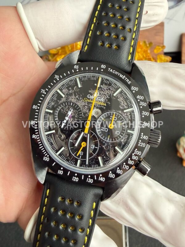 SMF Factory Omega Speedmaster Dark Side Of The Moon 310.92.44.50.01.001 44.25mm Ceramic Leather Strap Black Dial (7) SMF Factory Omega Speedmaster Dark Side Of The Moon 310.92.44.50.01.001 44.25mm Ceramic Leather Strap Black Dial