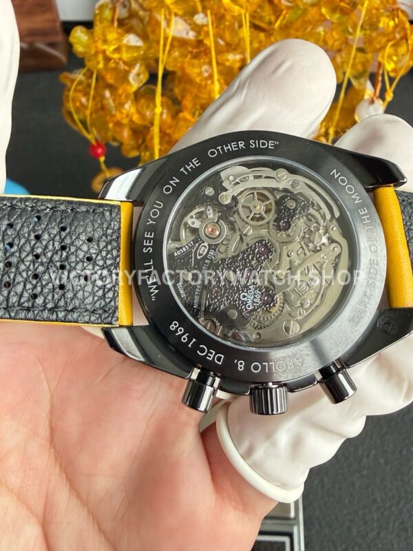 SMF Factory Omega Speedmaster Dark Side Of The Moon 310.92.44.50.01.001 44.25mm Ceramic Yellow Leather Strap Black Dial (1) SMF Factory Omega Speedmaster Dark Side Of The Moon 310.92.44.50.01.001 44.25mm Ceramic Yellow Leather Strap Black Dial