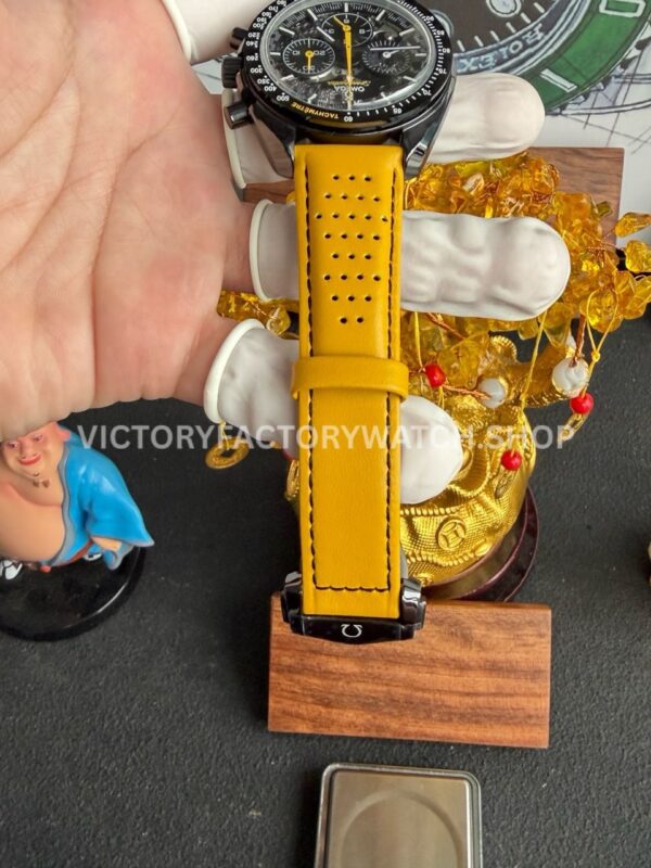SMF Factory Omega Speedmaster Dark Side Of The Moon 310.92.44.50.01.001 44.25mm Ceramic Yellow Leather Strap Black Dial (2) SMF Factory Omega Speedmaster Dark Side Of The Moon 310.92.44.50.01.001 44.25mm Ceramic Yellow Leather Strap Black Dial