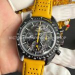 SMF Factory Omega Speedmaster Dark Side Of The Moon 310.92.44.50.01.001 44.25mm Ceramic Yellow Leather Strap Black Dial (7) SMF Factory Omega Speedmaster Dark Side Of The Moon 310.92.44.50.01.001 44.25mm Ceramic Yellow Leather Strap Black Dial