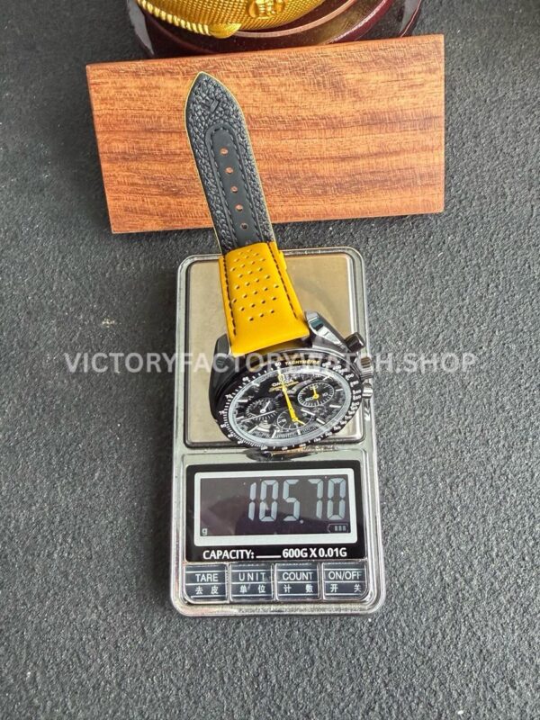 SMF Factory Omega Speedmaster Dark Side Of The Moon 310.92.44.50.01.001 44.25mm Ceramic Yellow Leather Strap Black Dial (8) SMF Factory Omega Speedmaster Dark Side Of The Moon 310.92.44.50.01.001 44.25mm Ceramic Yellow Leather Strap Black Dial