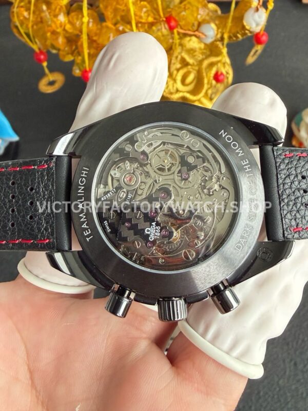 SMF Factory Omega Speedmaster Dark Side Of The Moon 311.92.44.30.01.002 44.25mm Ceramic Leather Strap Black Dial