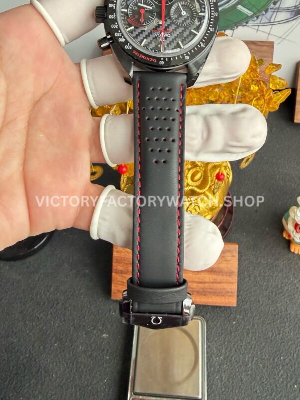 SMF Factory Omega Speedmaster Dark Side Of The Moon 311.92.44.30.01.002 44.25mm Ceramic Leather Strap Black Dial