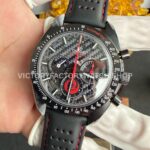 SMF Factory Omega Speedmaster Dark Side Of The Moon 311.92.44.30.01.002 44.25mm Ceramic Leather Strap Black Dial