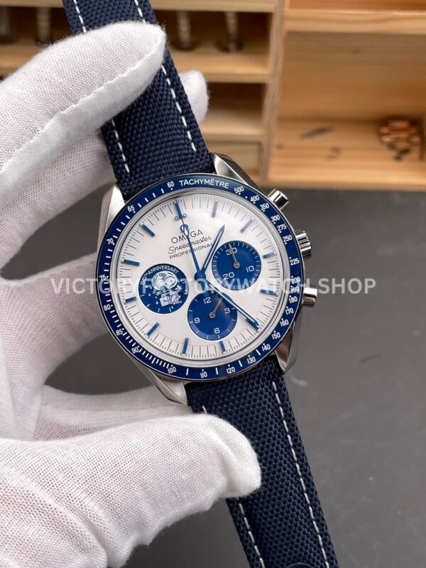SMF Factory Omega Speedmaster Silver Snoopy Award 310.32.42.50.02.001 42mm Steel Canvas Strap White Dial (9) SMF Factory Omega Speedmaster Silver Snoopy Award 310.32.42.50.02.001 42mm Steel Canvas Strap White Dial