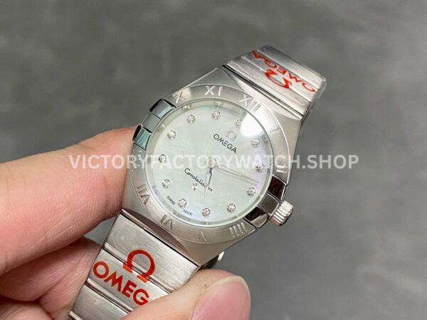 TW Factory Omega Constellation Quartz 123.10.27.60.55.001 27mm Full Steel Mother Of Pearl Dial