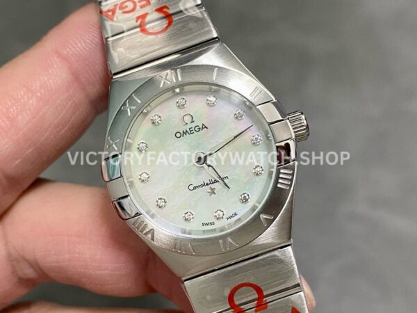 TW Factory Omega Constellation Quartz 123.10.27.60.55.001 27mm Full Steel Mother Of Pearl Dial