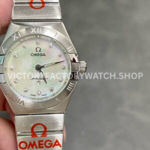 TW Factory Omega Constellation Quartz 123.10.27.60.55.001 27mm Full Steel Mother Of Pearl Dial (5) TW Factory Omega Constellation Quartz 123.10.27.60.55.001 27mm full steel mother of pearl dial replica watch