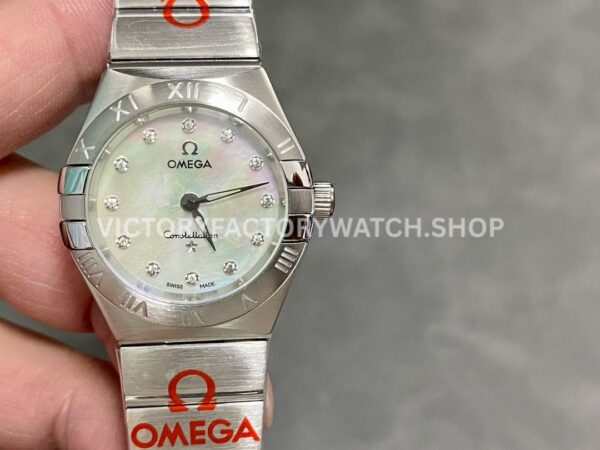 TW Factory Omega Constellation Quartz 123.10.27.60.55.001 27mm full steel mother of pearl dial replica watch