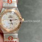 TW Factory Omega Constellation Quartz 123.20.27.60.55.001 27mm Half Ros ( TW Factory Omega Constellation Quartz 123.20.27.60.55.001 27mm half rose gold rose diamond mother of pearl dial replica watch