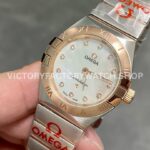 TW Factory Omega Constellation Quartz 123.20.27.60.55.001 27mm Half Ros ( (4) TW Factory Omega Constellation Quartz 123.20.27.60.55.001 27mm Half Rose Gold Rose Diamond Mother Of Pearl Dial