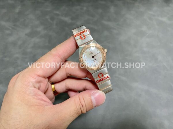 TW Factory Omega Constellation Quartz 123.20.27.60.55.001 27mm Half Ros ( (6) TW Factory Omega Constellation Quartz 123.20.27.60.55.001 27mm Half Rose Gold Rose Diamond Mother Of Pearl Dial