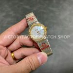 TW Factory Omega Constellation Quartz 123.20.27.60.55.002 27mm Half Yellow Gold Diamon ( (5) TW Factory Omega Constellation Quartz 123.20.27.60.55.002 27mm Half Yellow Gold Diamond Gold Bezel Mother Of Pearl Diamond Dial