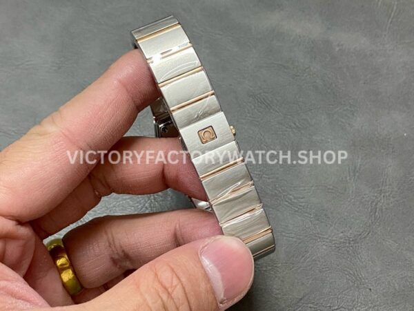 TW Factory Omega Constellation Quartz 123.25.27.60.55.007 27mm Half Rose Gold (1) TW Factory Omega Constellation Quartz 123.25.27.60.55.007 27mm Half Rose Gold Diamond Rose Gold Bezel Mother Of Pearl Diamond Dial
