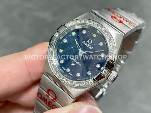 TW Factory Omega Constellation Quartz 131.10.25.60.53.001 27mm Full Steel Diamond Bezel Diamond Gypsophila Blue Dial