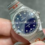 TW Factory Omega Constellation Quartz 131.10.25.60.53.001 27mm Full Steel Diamond Bezel Diamond Gypsophila Blue Dial