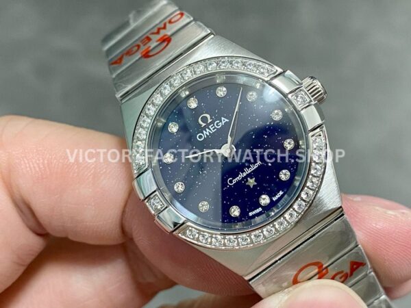 TW Factory Omega Constellation Quartz 131.10.25.60.53.001 27mm Full Steel Diamond Bezel Diamond Gypsophila Blue Dial
