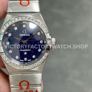 TW Factory Omega Constellation Quartz 131.10.25.60.53.001 27mm Full Steel Diamond Bezel Diamond ( (7) TW Factory Omega Constellation Quartz 131.10.25.60.53.001 27mm full steel diamond bezel diamond gypsophila blue dial replica watch