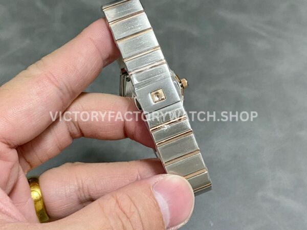 TW Factory Omega Constellation Quartz 131.25.25.60.53.002 27mm Half Rose Gold Roman Number Rose Gold Bezel Diamond Gypsophila Blue Dial